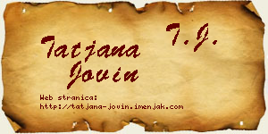 Tatjana Jovin vizit kartica